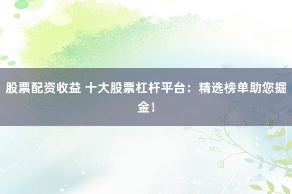 股票配资收益 十大股票杠杆平台：精选榜单助您掘金！