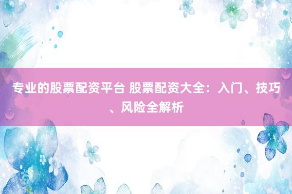专业的股票配资平台 股票配资大全：入门、技巧、风险全解析
