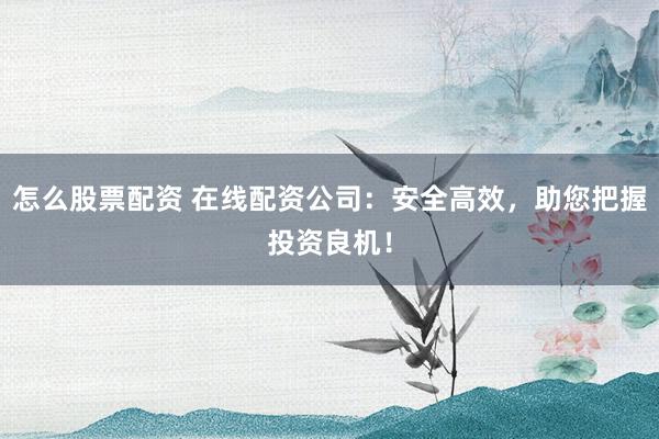 怎么股票配资 在线配资公司：安全高效，助您把握投资良机！