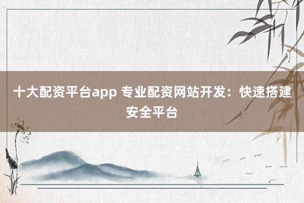 十大配资平台app 专业配资网站开发：快速搭建安全平台