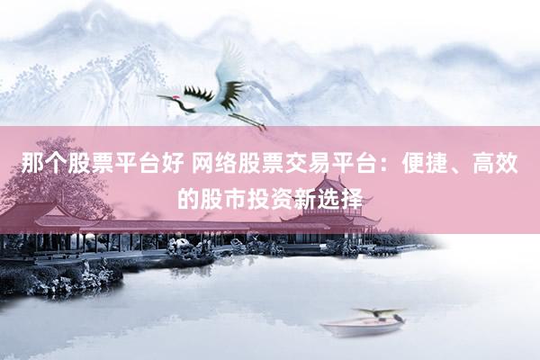 那个股票平台好 网络股票交易平台：便捷、高效的股市投资新选择