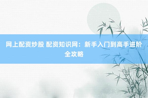 网上配资炒股 配资知识网：新手入门到高手进阶全攻略
