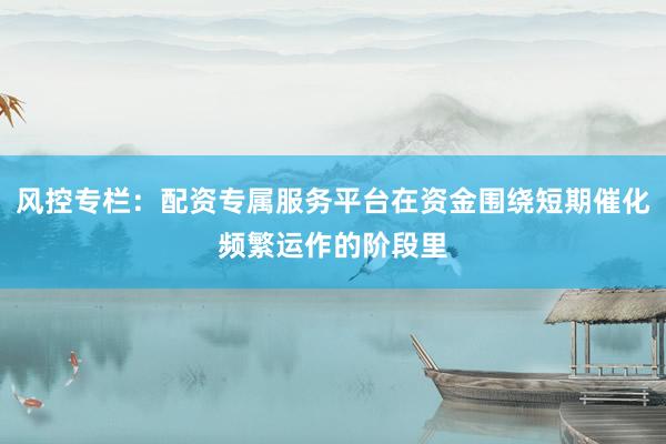 风控专栏：配资专属服务平台在资金围绕短期催化频繁运作的阶段里