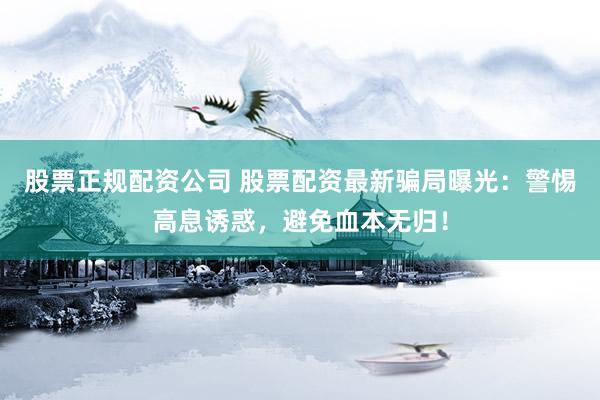 股票正规配资公司 股票配资最新骗局曝光：警惕高息诱惑，避免血本无归！