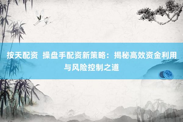 按天配资 操盘手配资新策略:揭秘高效资金利用与风险控制之道
