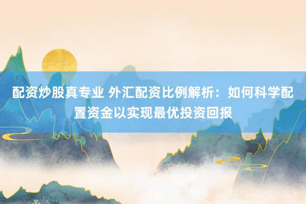 配资炒股真专业 外汇配资比例解析：如何科学配置资金以实现最优投资回报
